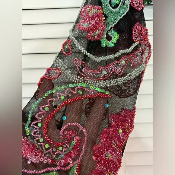 NWT Vintage Y2K Bob Mackie B’Zar Boho Paisley Beaded Dress Set 14/12 - Picture 12 of 13